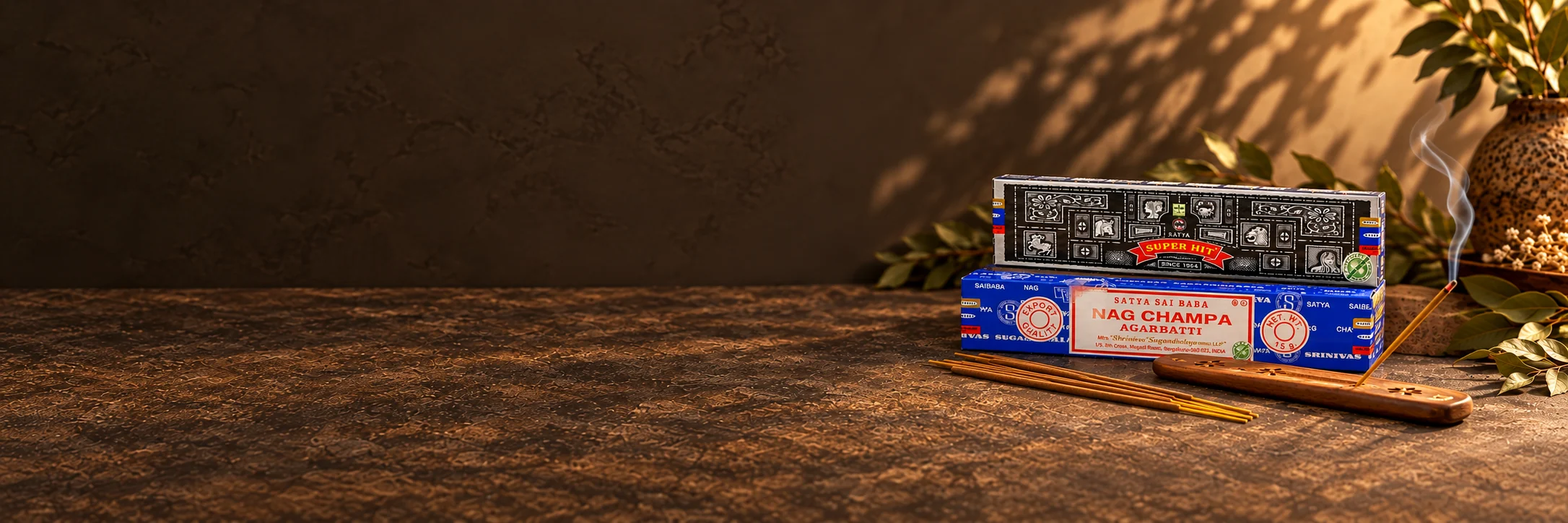 Shop Satya incense Satya Nag Champa and Super Hit incense with sticks and a wooden holder